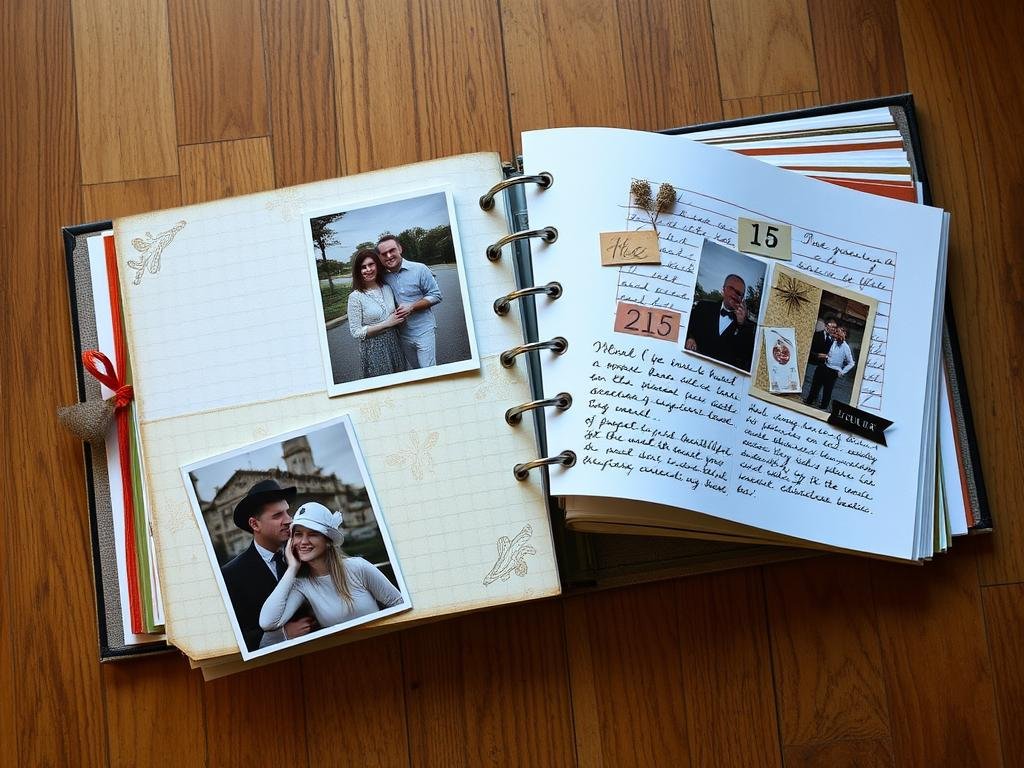 Handmade photo album with relationship memories as boyfriend anniversary gift