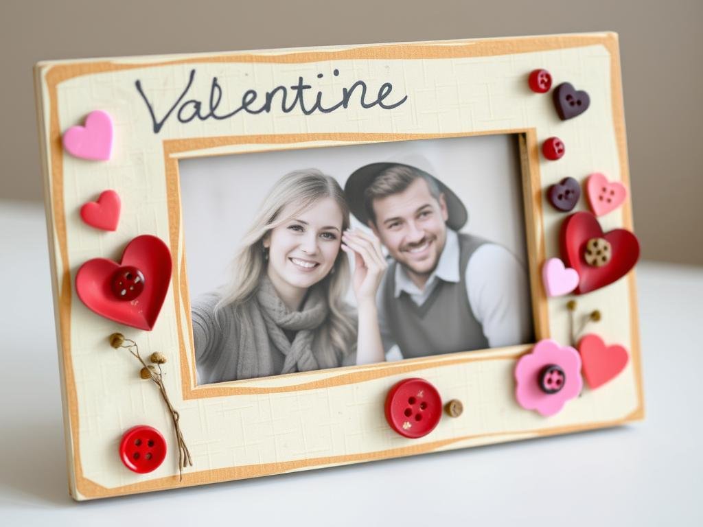 Handmade photo frame with couple's picture