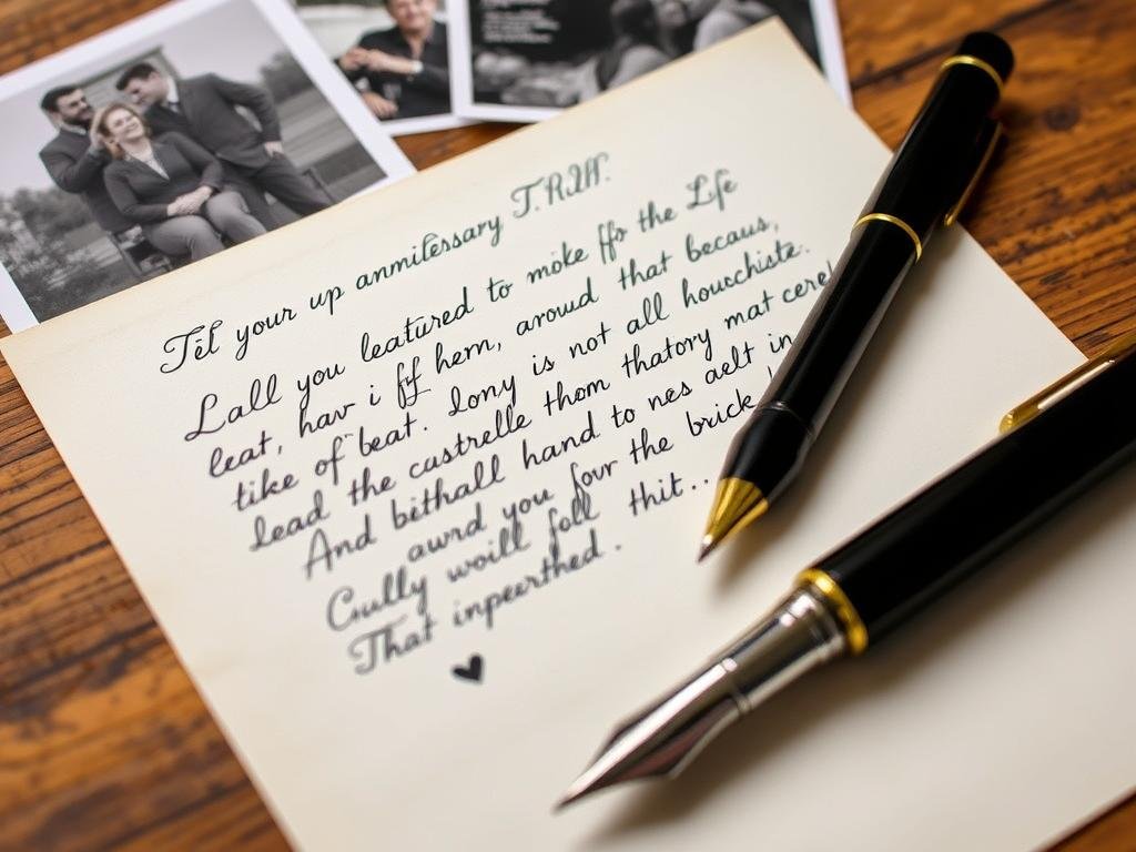 Handwritten anniversary letter with photographs for 10 year anniversary gift for him
