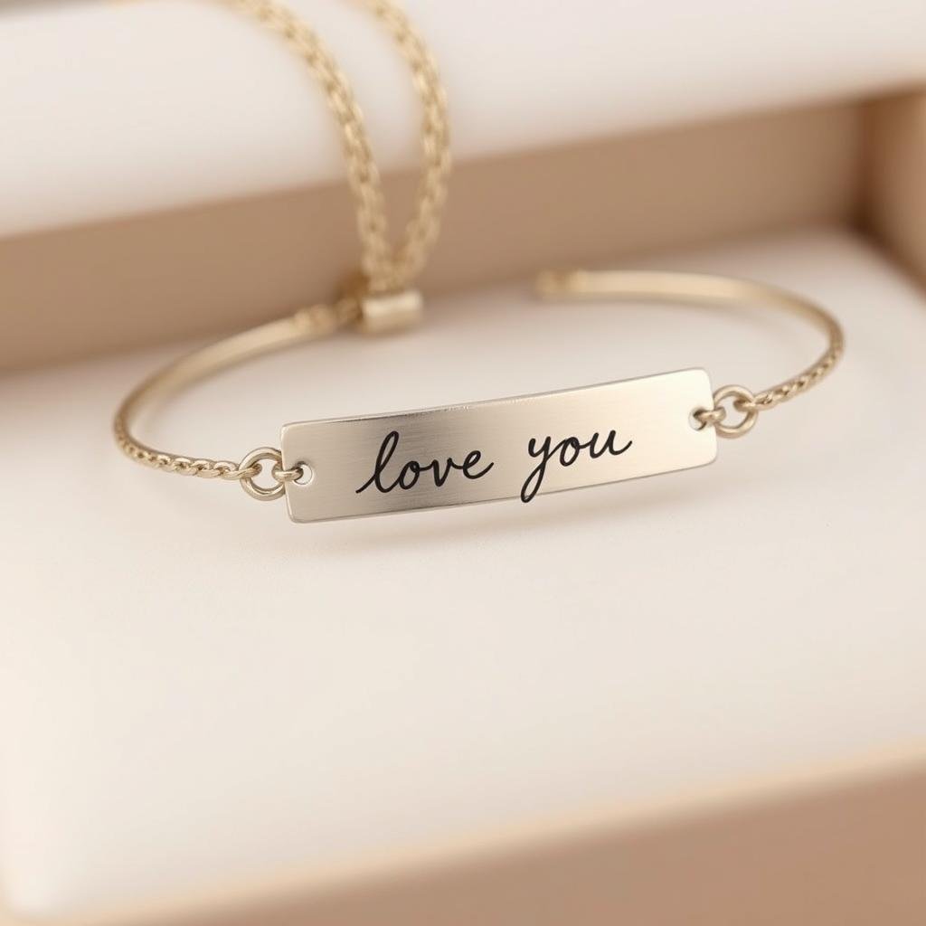 Handwritten letter transformed into engraved jewelry for anniversary gifts for her