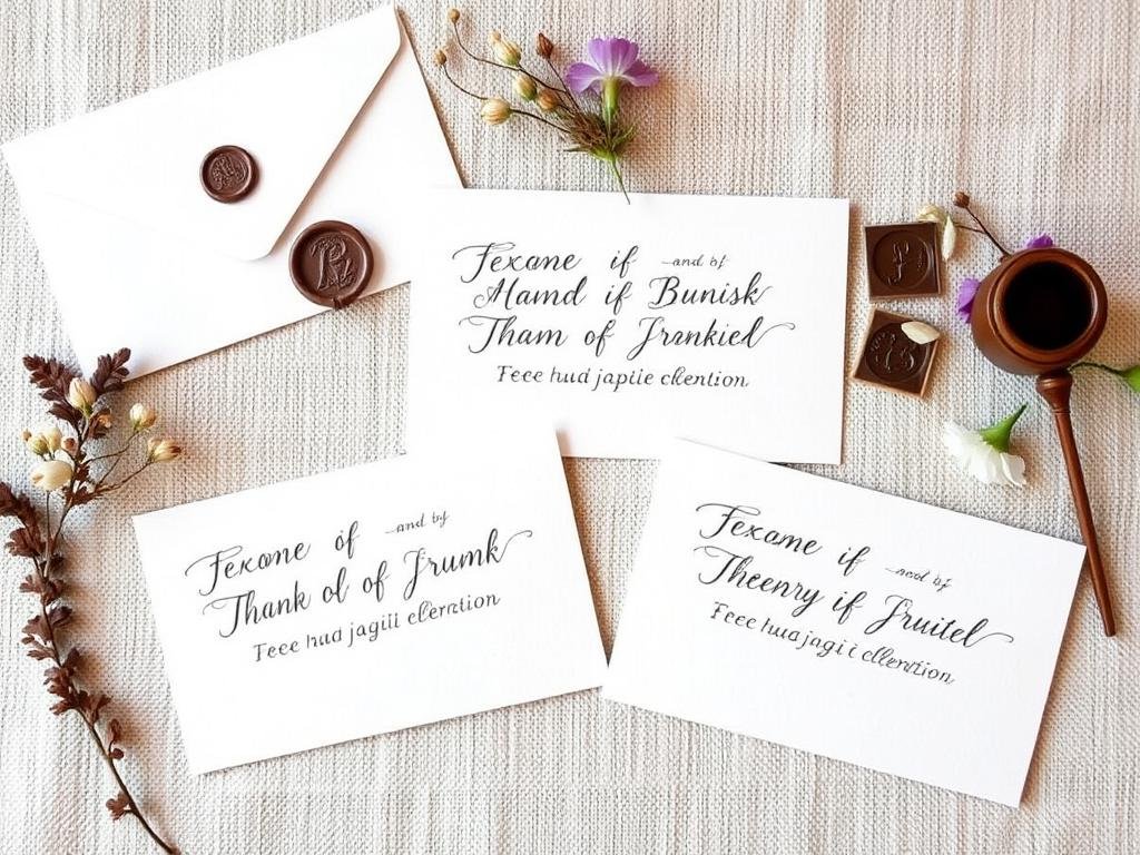 Handwritten thank you notes for bridesmaids