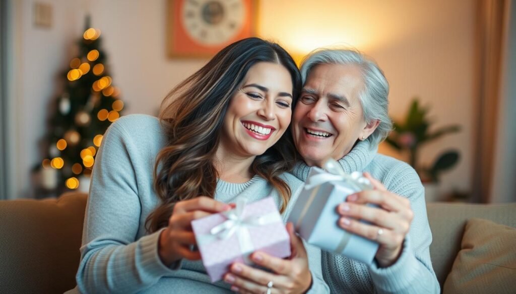 Happy couple celebrating their anniversary with gifts for anniversary gift ideas
