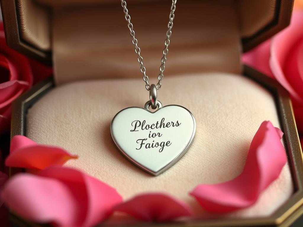 Heart-shaped necklace with personalized engraving - romantic valentines gift ideas