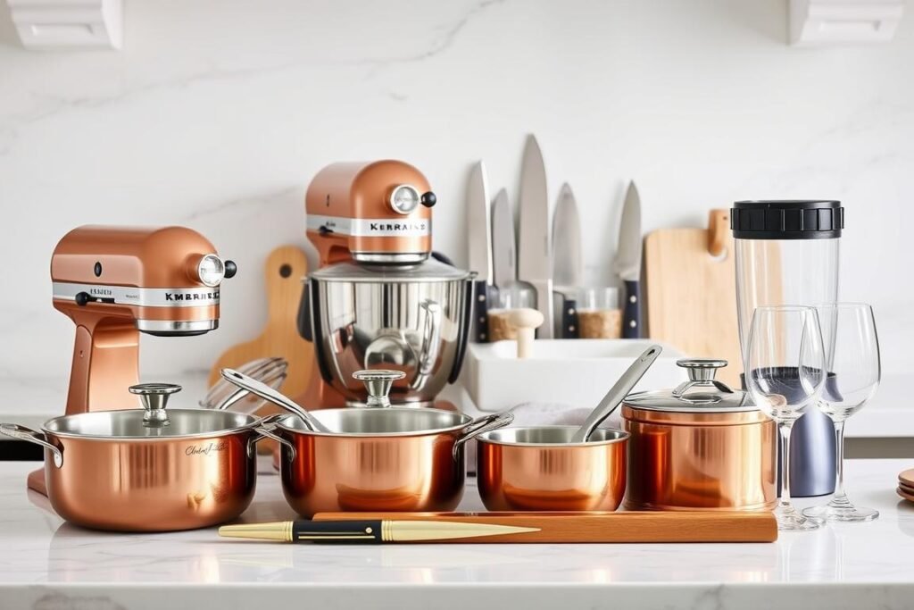 High-quality kitchen wedding gifts including cookware and appliances