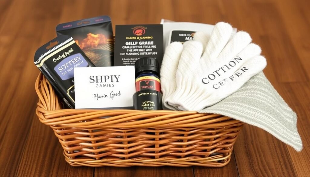 Hobby-themed gift basket for 2 year anniversary gift for him