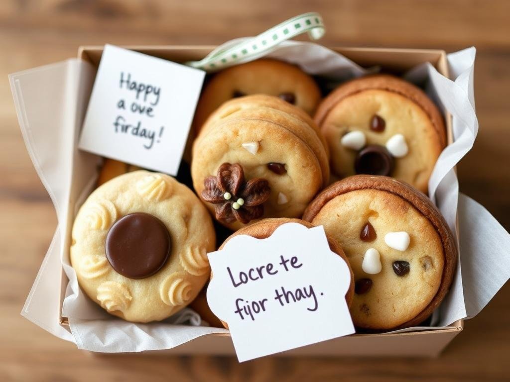 Homemade cookies or treats beautifully packaged as an anniversary gift