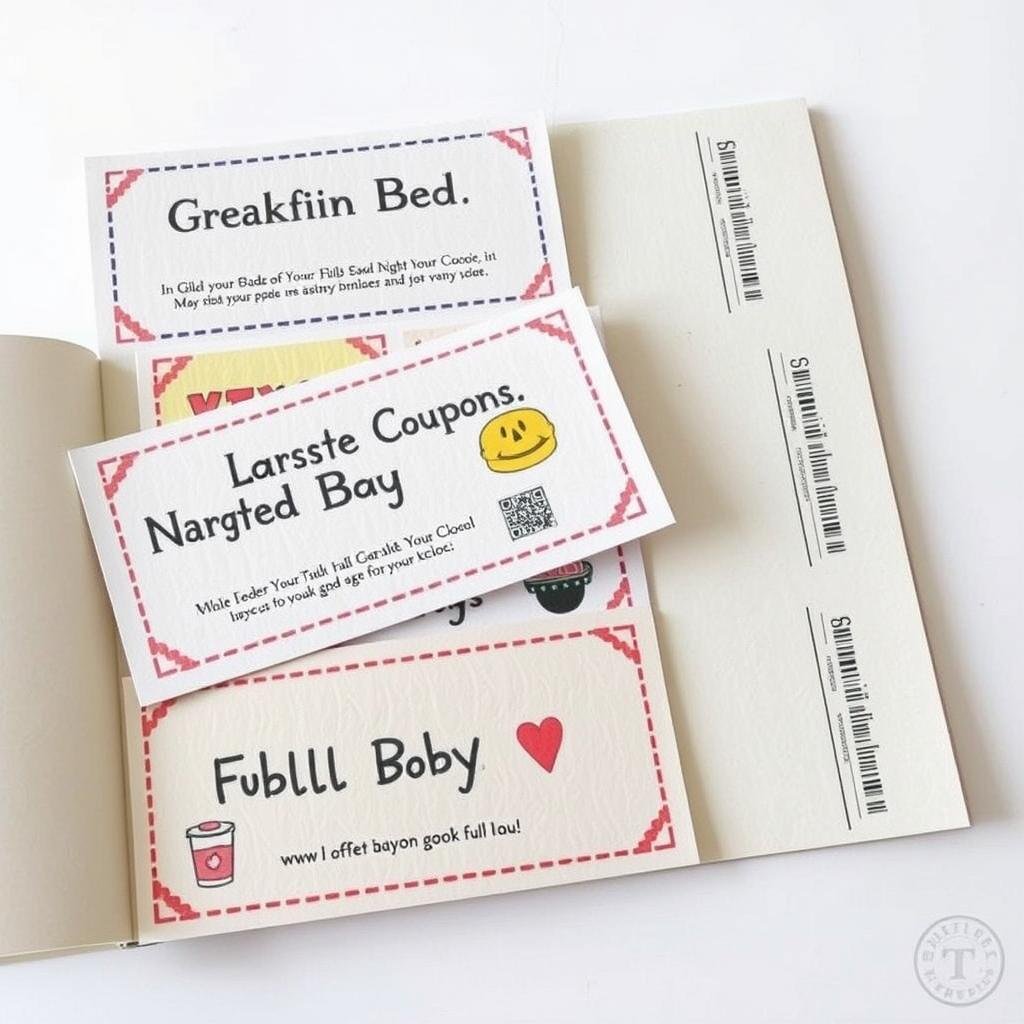 Homemade coupon book with romantic promises for anniversary gifts for her