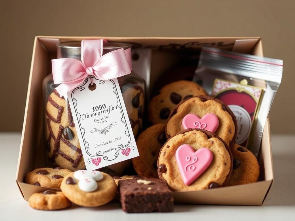 Homemade treats in gift packaging as boyfriend anniversary gift