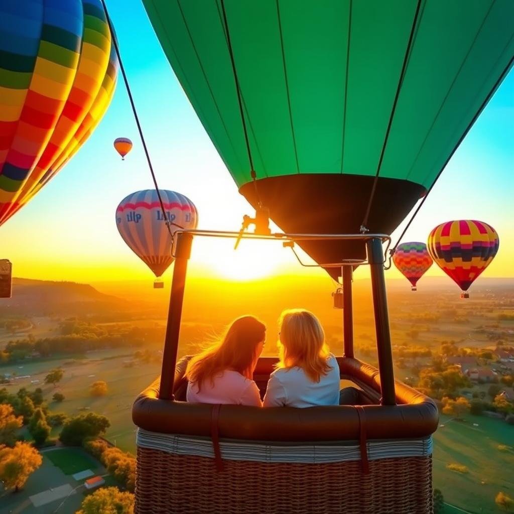 Hot air balloon ride at sunrise for adventure anniversary gifts for her