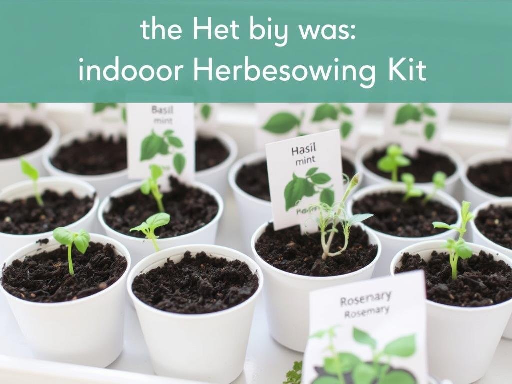Indoor herb garden kit with pots and seeds for housewarming gift ideas