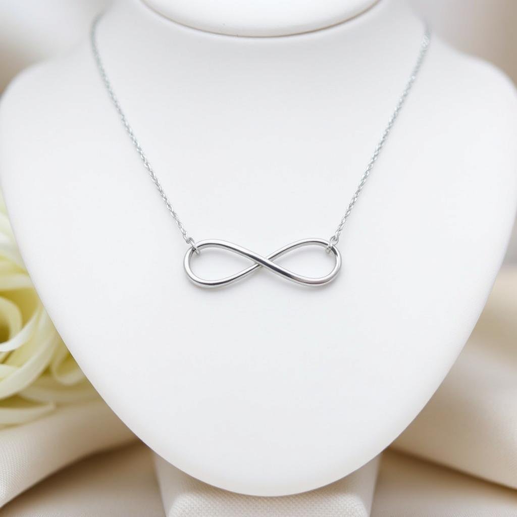 Infinity necklace as an anniversary gift for mom
