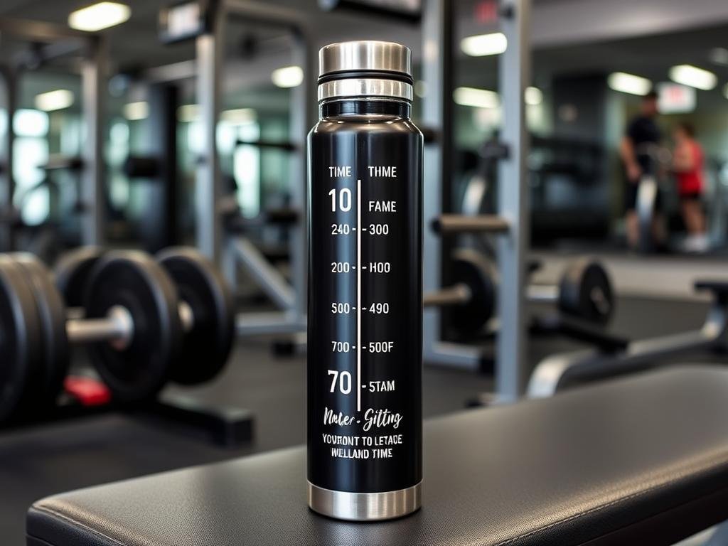 Insulated water bottle with time markers for girlfriend birthday gifts