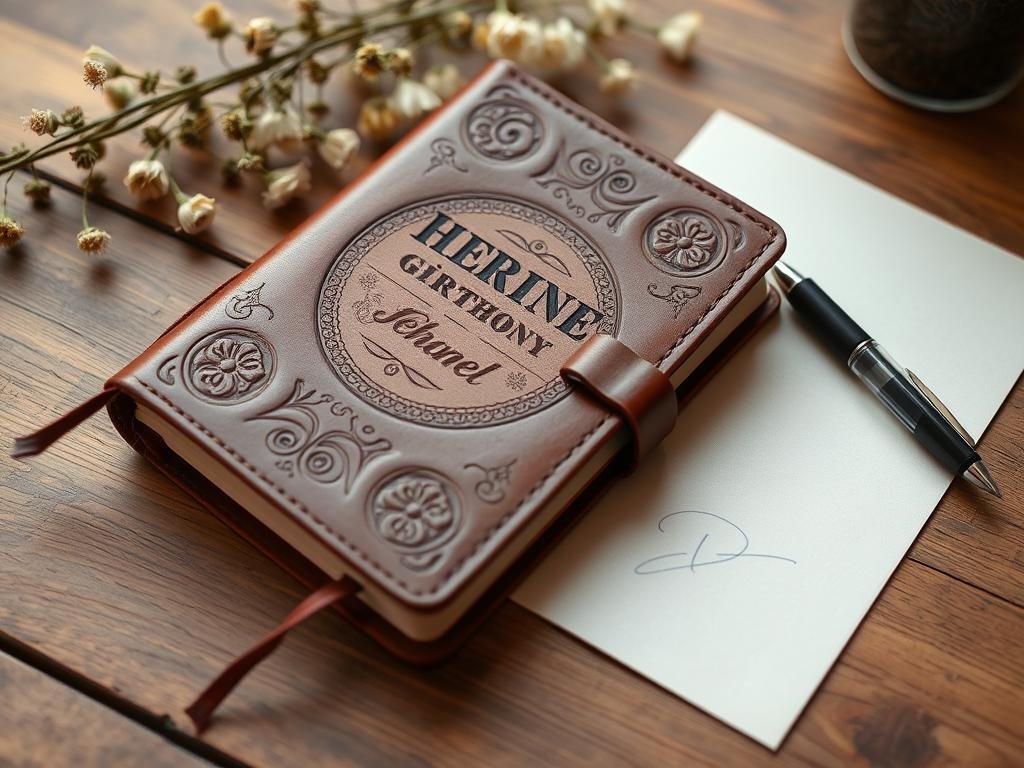 Leather-bound journal for girlfriend birthday gifts