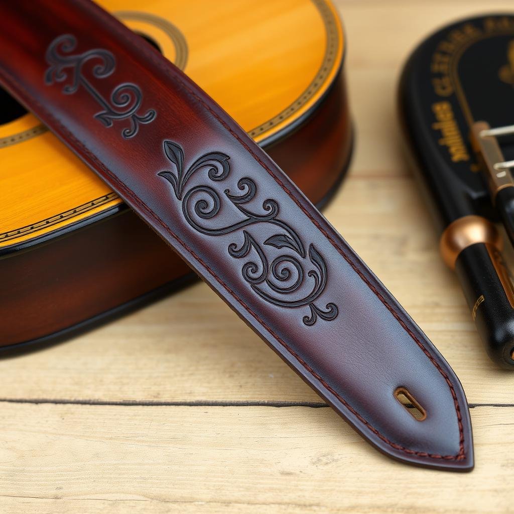 Leather guitar strap for anniversary gift Leather guitar strap for anniversary gift