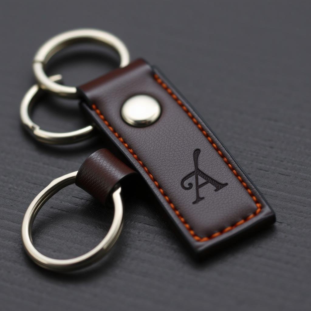 Leather keychain with personalization for anniversary Leather keychain with personalization for anniversary