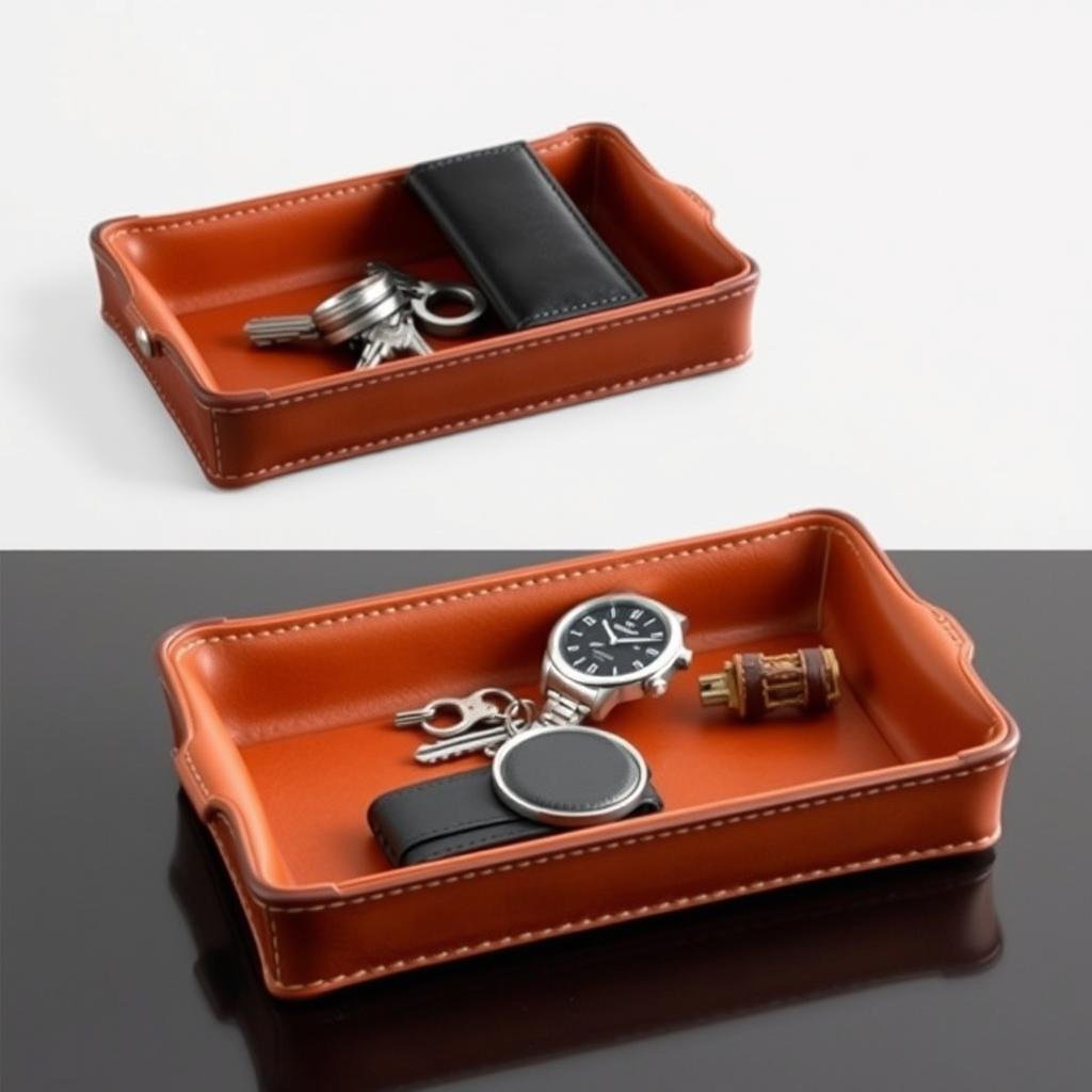 Leather valet tray for anniversary gift Leather valet tray for anniversary gift