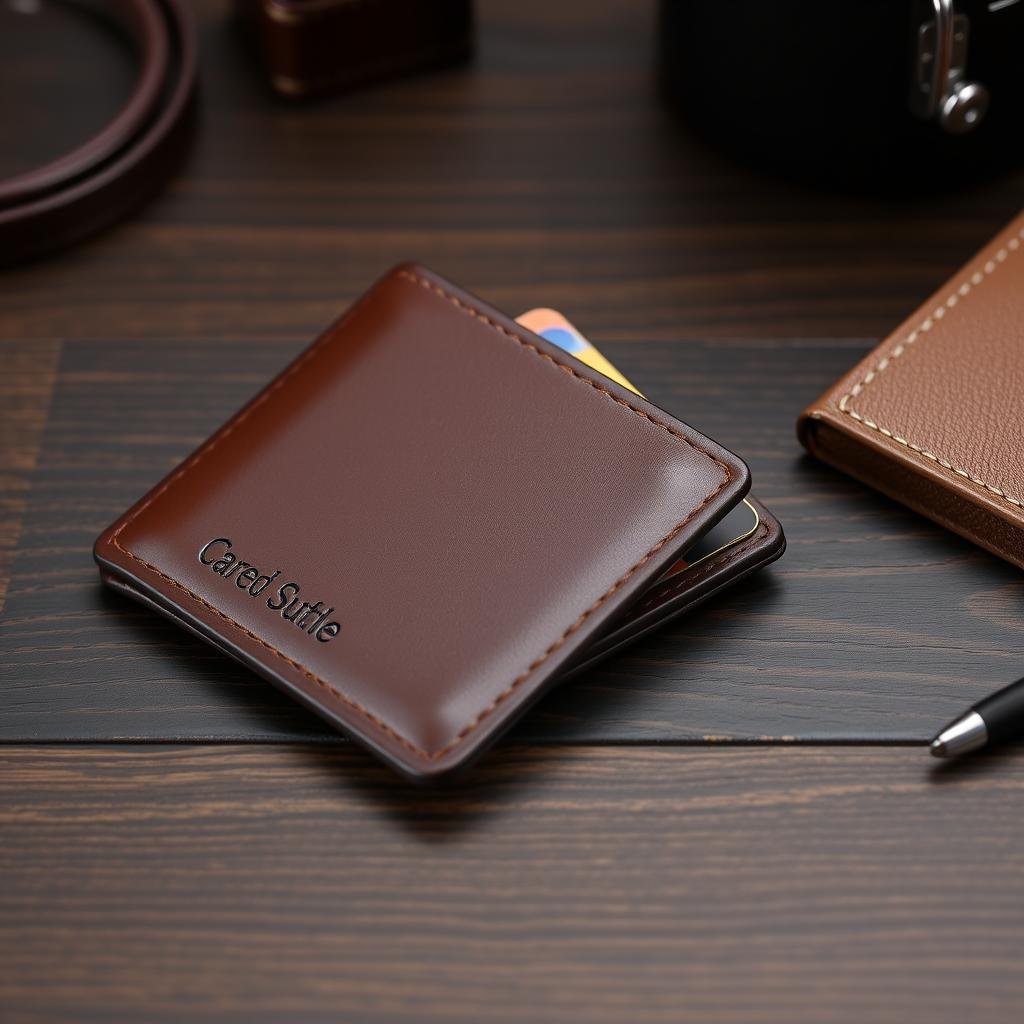 Leather wallet with custom engraving as a birthday gift for boyfriend