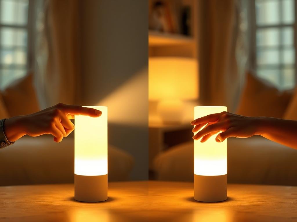Long-distance touch lamps that light up when partner touches theirs as valentines gift for girlfriend