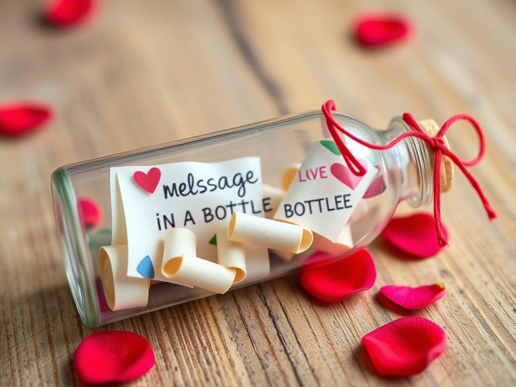 Love message in a bottle valentines gift for boyfriend