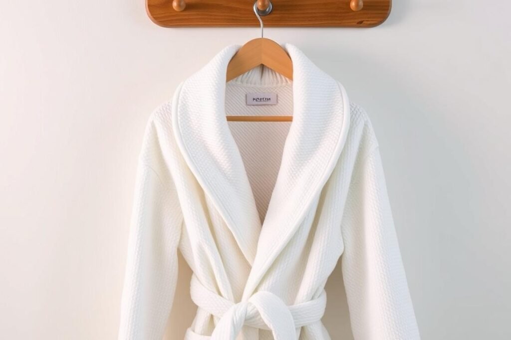 Luxurious cotton bathrobe as a practical cotton anniversary gift for him