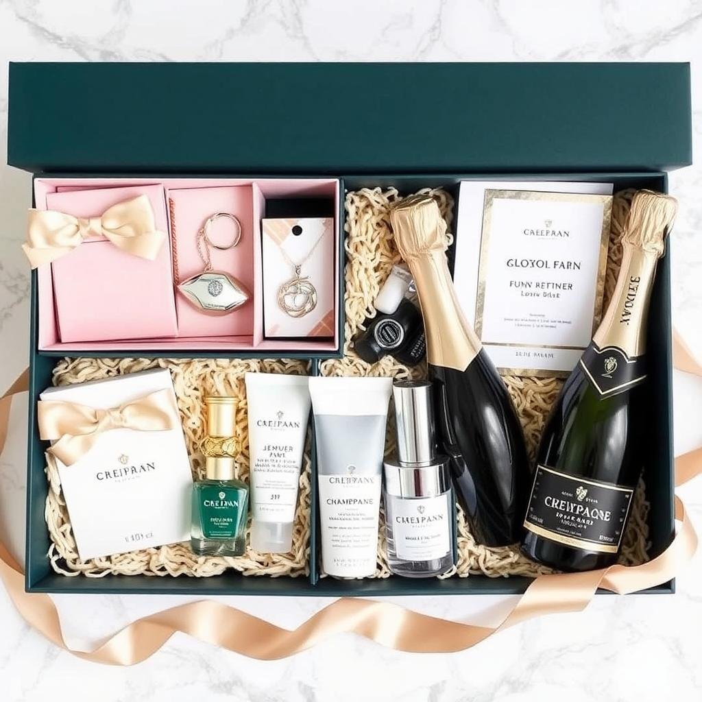 Luxury bridesmaid gift box with premium items