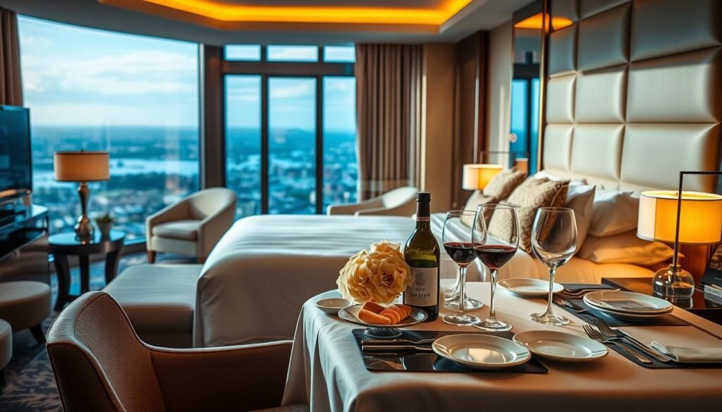 Luxury hotel suite or experience setting as boyfriend anniversary gift