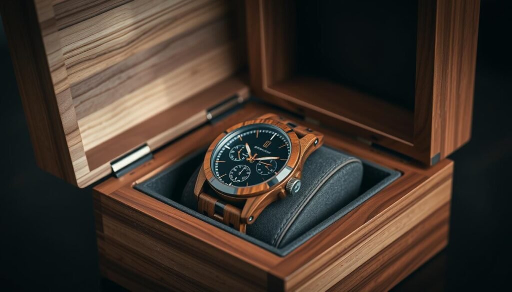 Luxury wooden watch from premium brand for 5 year anniversary gift ideas for him
