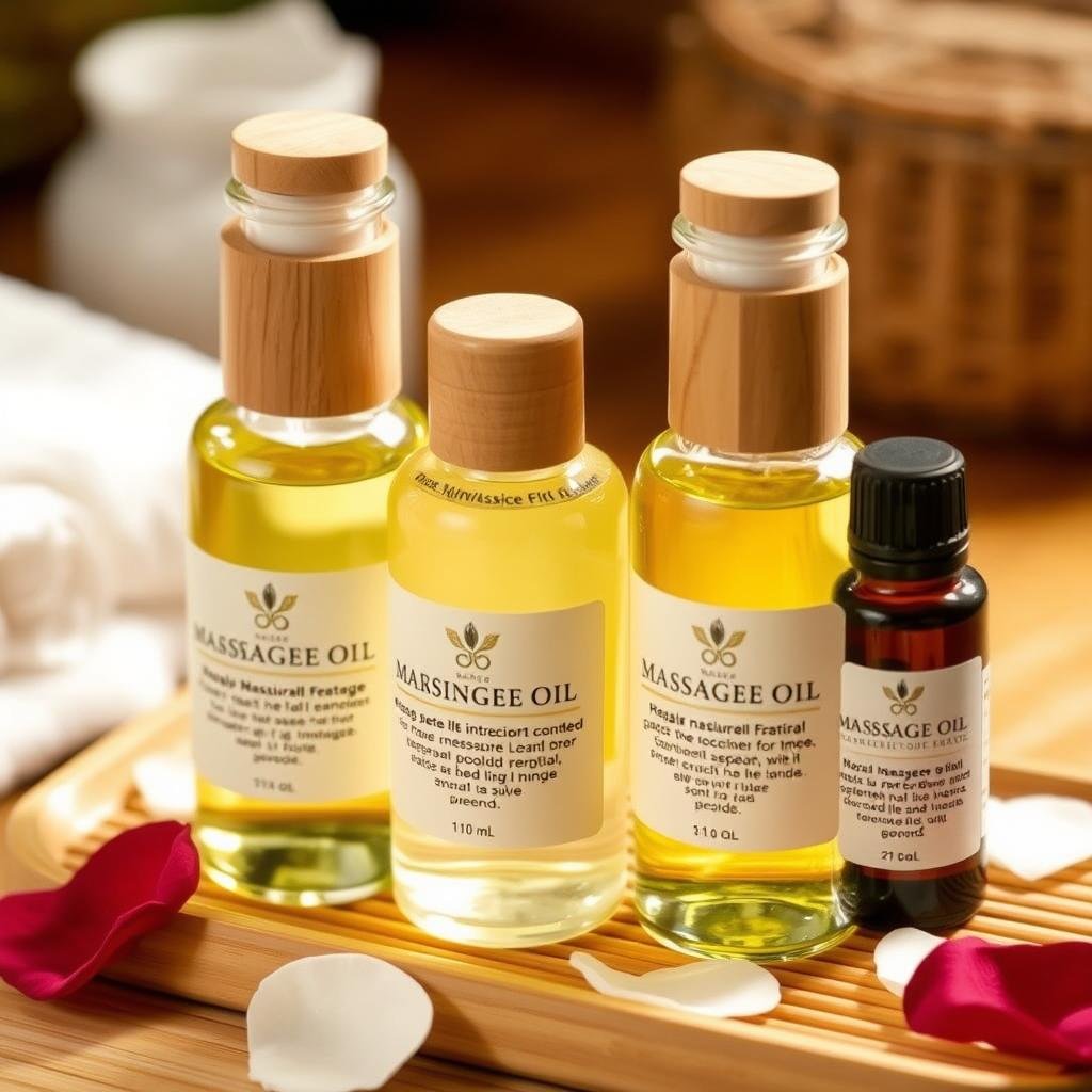 Massage oil set with essential oils