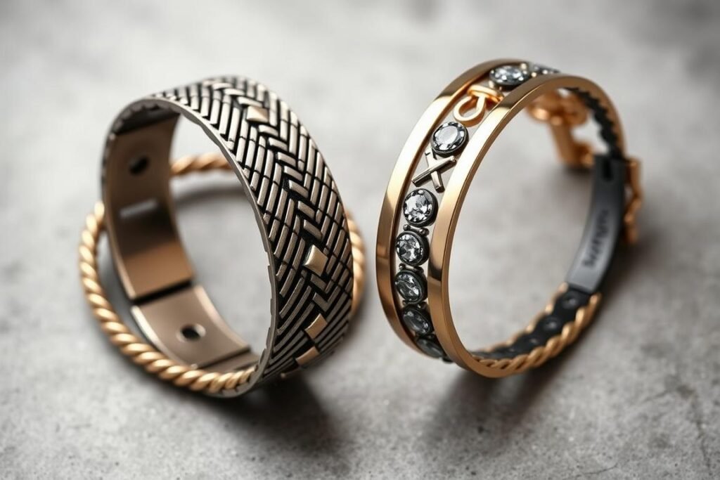 Matching couple's bracelets as an anniversary gift