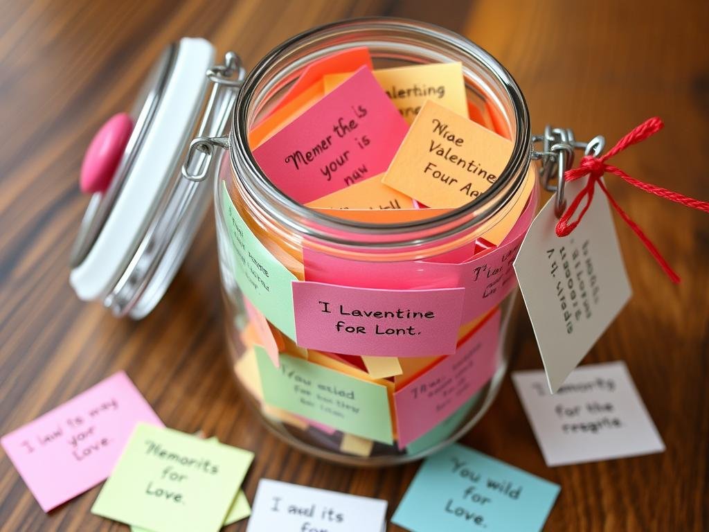 Memory jar filled with notes and mementos
