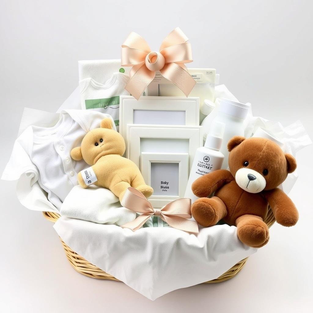 Mid-range baby gift basket with quality items
