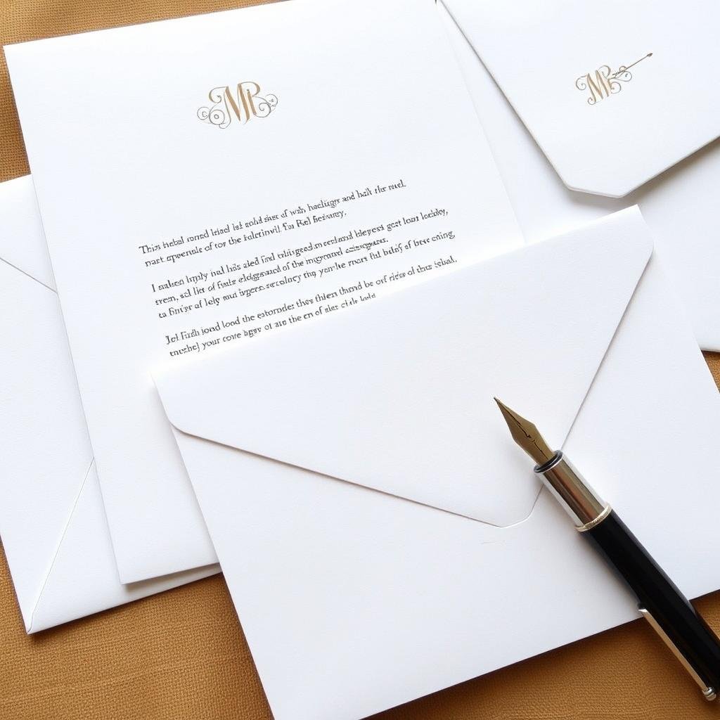 Monogrammed stationery set with custom letterhead and envelopes Monogrammed stationery set with custom letterhead and envelopes