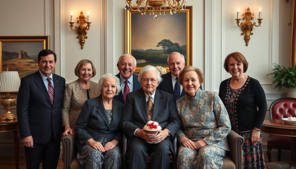 Multi-generational family portrait for 50th anniversary gift