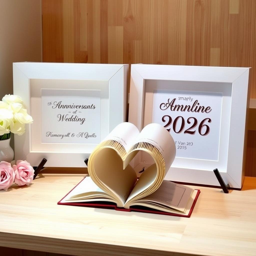 Paper anniversary gifts for her including custom book art