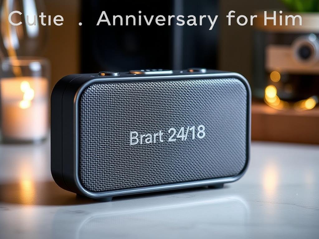 Personalized Bluetooth speaker with custom engraving as an anniversary gift