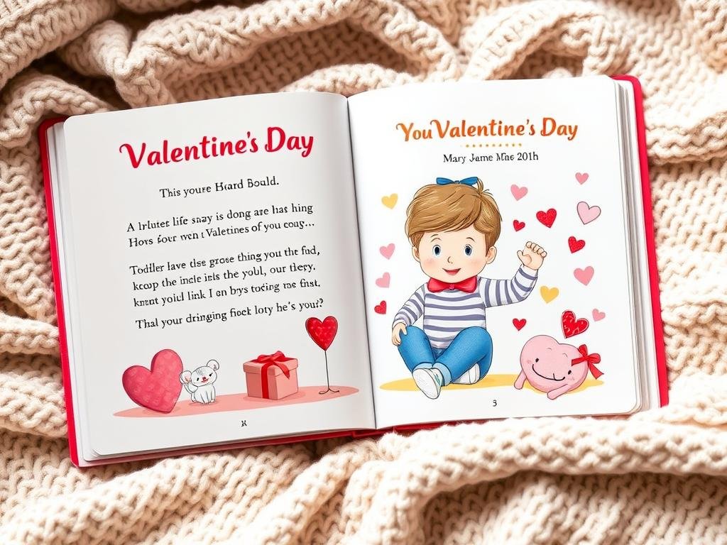 Personalized Valentine's Day board book featuring a toddler as the main character
