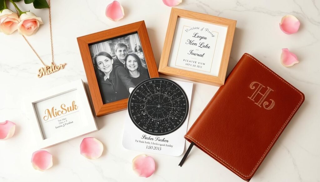 Personalized anniversary gifts for her including custom jewelry and photo items