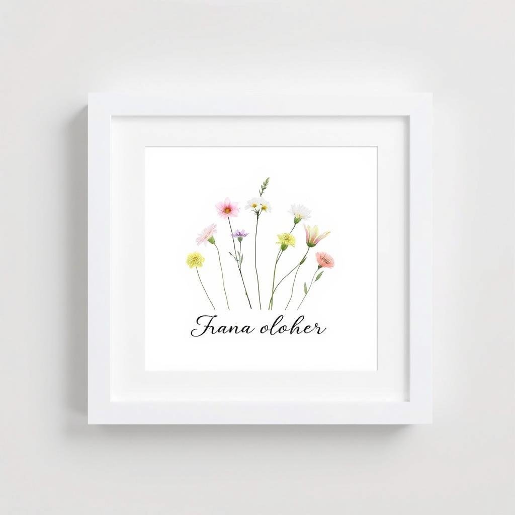Personalized birth flower illustration as a cute birthday gift