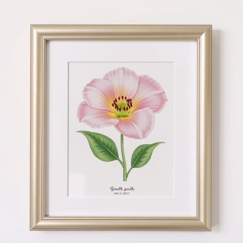 Personalized birth month flower art with best friend's birth flower