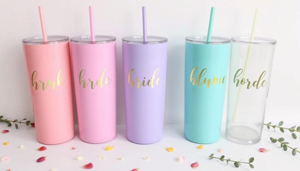 Personalized bridesmaid tumblers with names