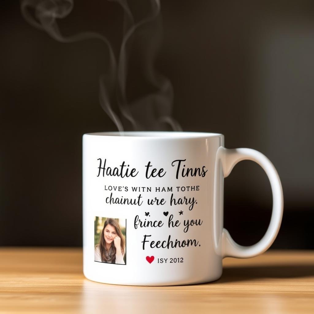 Personalized coffee mug with a loving message as an anniversary gift