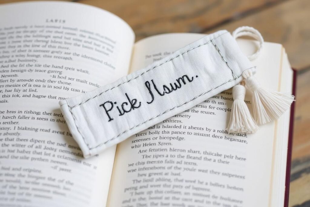 Personalized cotton bookmark as a budget-friendly cotton anniversary gift for him
