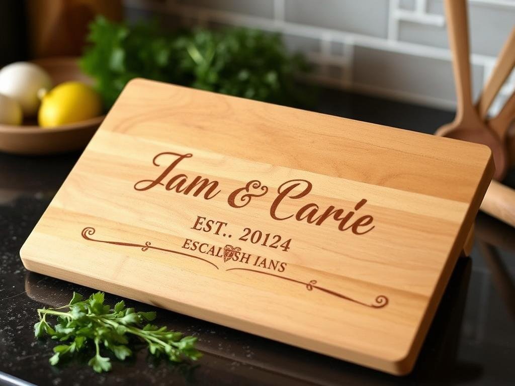 Personalized cutting board as a gift idea for boyfriend