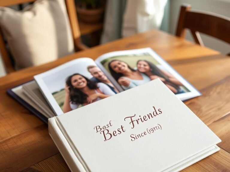 Personalized friendship photo book with pictures of two best friends