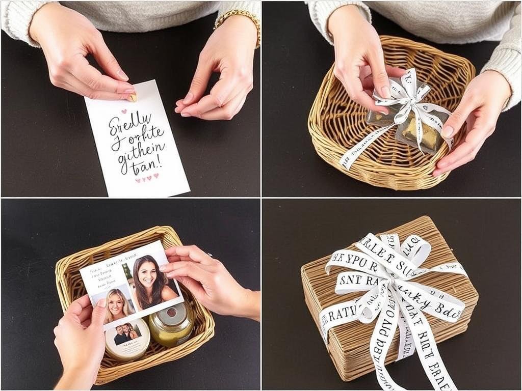 Personalized gift basket with custom items and handwritten note