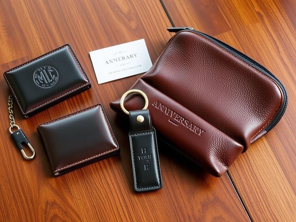 Personalized leather accessories for 2 year anniversary gifts