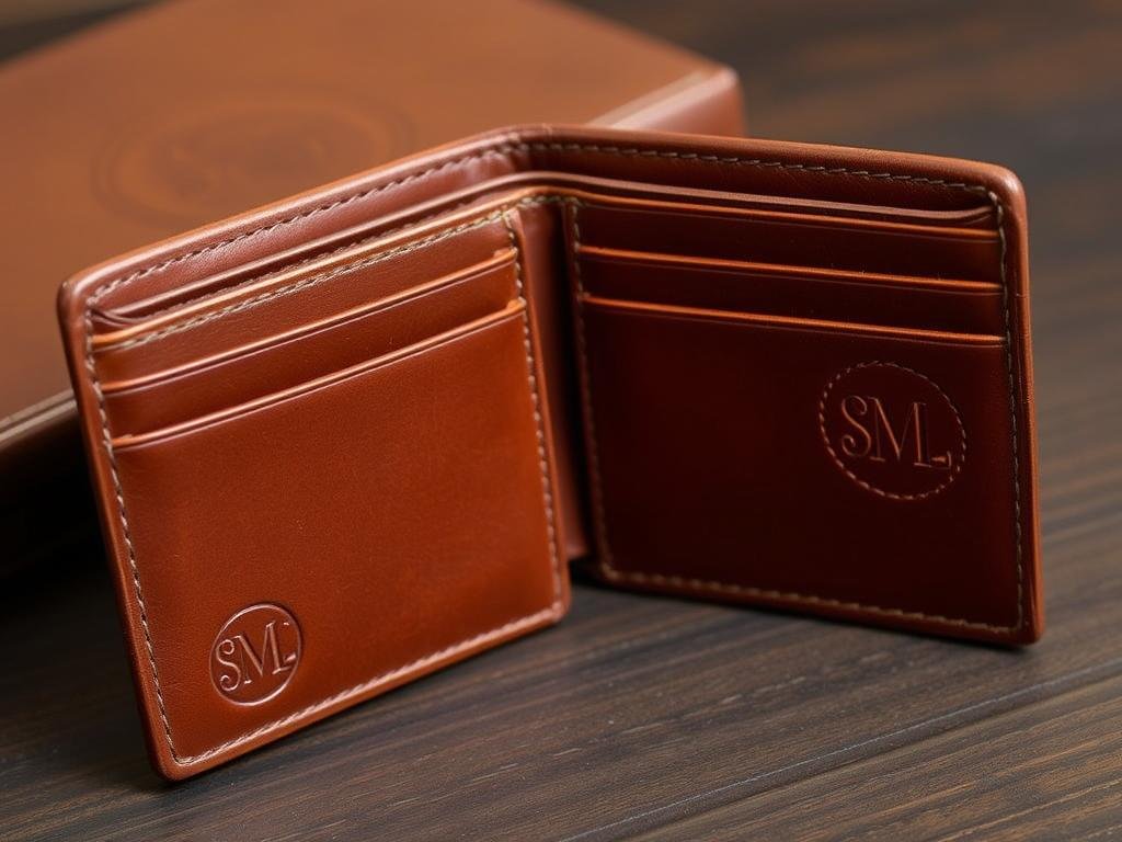 Personalized leather wallet as a gift idea for boyfriend