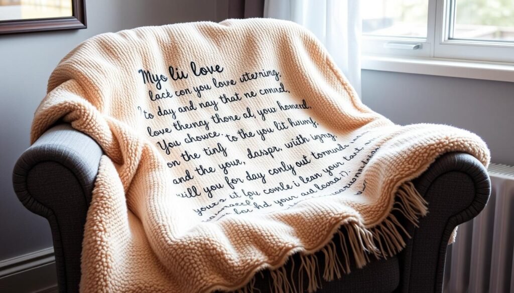 Personalized love letter blanket with handwritten message - cute valentines gifts