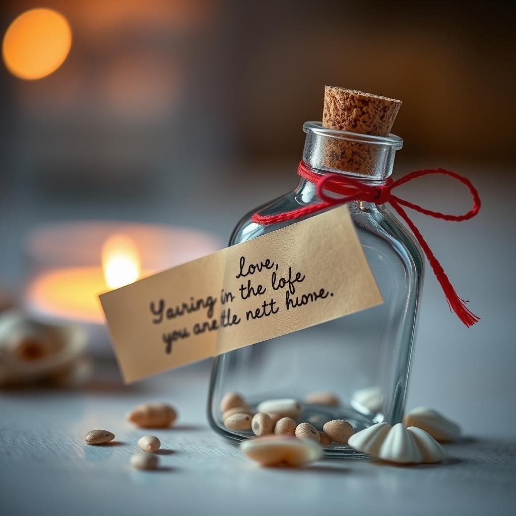 Personalized love message in a bottle