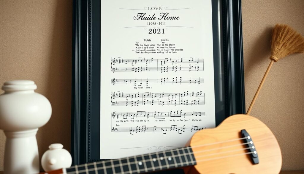 Personalized love song with sheet music in elegant frame